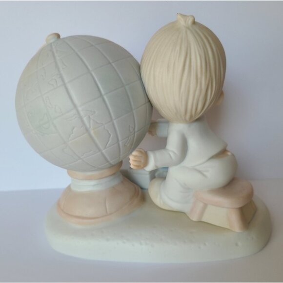 Precious Moments Jesus is the Answer Boy Globe Collectible Porcelain Figurine - Picture 10 of 12